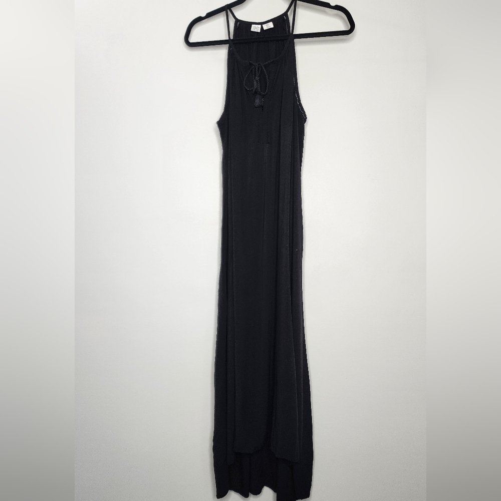 Pullover High Low Black‎ Maxi Dress